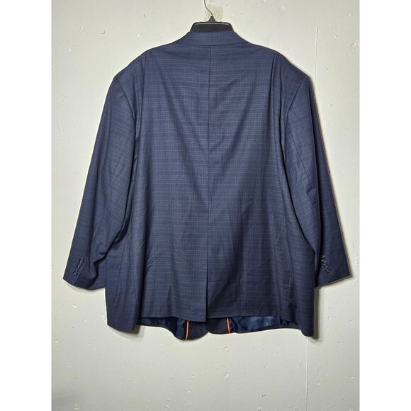 Oak Hill Perfect Fit Blue Plaid Sports Coat Size 56L Long Jacket Blazer Preppy - Picture 2 of 12